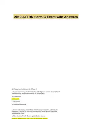 2019 ATI RN Form C Exam with Answers (78 Solved Questions)