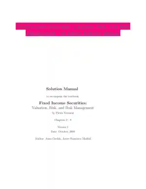 Fixed Income Securities: Valuation, Risk, And Risk Management, 1st Edition Solution Manual