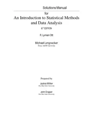 Solution Manual for An Introduction to Statistical Methods and Data Analysis, 6th Edition
