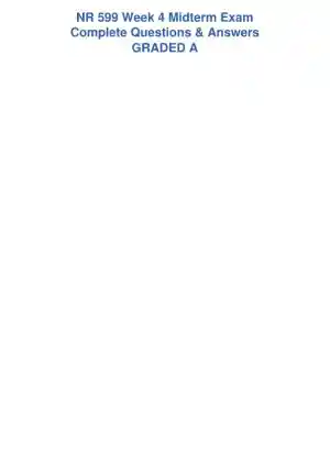 2023 NR599 MIS Midterm Exam Week 4 With Answers (85 Solved Questions)