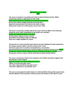 2022 HESI Child Care Exit Exam Version 2 With Answers (159 Solved Questions)