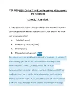 HESI Trauma Care Practice Exam With Answers (129 Solved Questions)