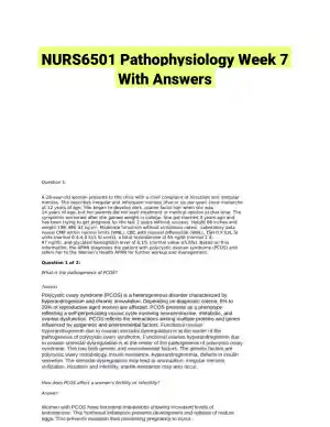 NURS6501 Pathophysiology Week 7 With Answers (21 Solved Questions)