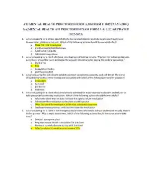 2023 ATI RN Comprehensive Exam with Answers (182 Solved Questions)