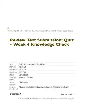 NRNP6568 Clinical Analysis Review Test Submission Week 4 With Answers (10 Solved Questions)