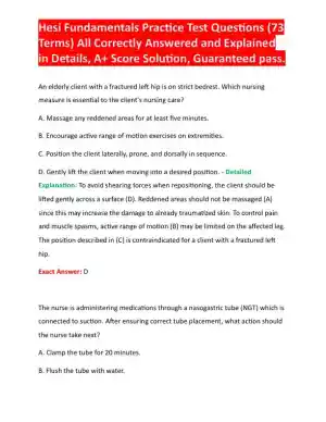 HESI Fundamentals Practice Exam With Answers (73 Solved Questions)