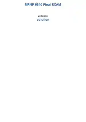 NRNP6640 Psychotherapy Final Exam With Answers (76 Solved Questions)