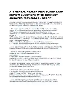 2023 ATI RN Proctored Exam with Answers (58 Solved Questions)