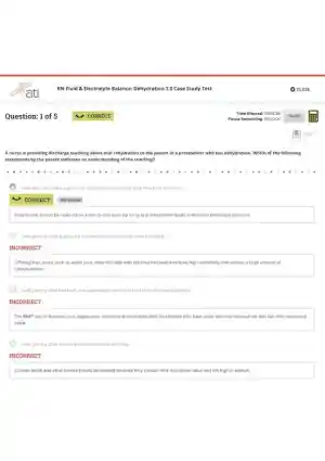 ATI RN Fluid and Electrolyte Balance Dehydration Case Study Test 3.0 With Answers (5 Solved Questions)