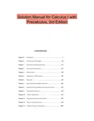 Solution Manual for Calculus I with Precalculus, 3rd Edition