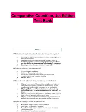 Comparative Cognition, 1st Edition Test Bank