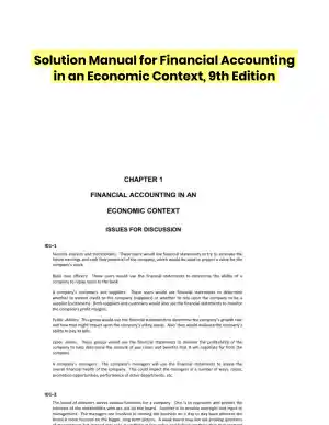 Solution Manual for Financial Accounting in an Economic Context, 9th Edition