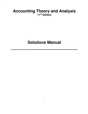 Financial Accounting Theory And Analysis: Text And Cases, 11th Edition Solution Manual
