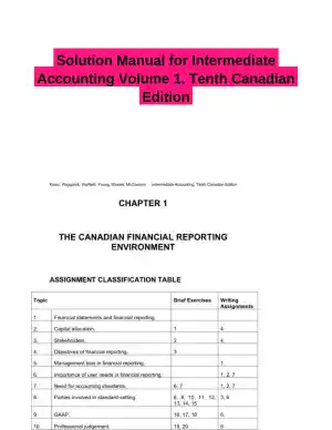 Solution Manual for Intermediate Accounting Volume 1, Tenth Canadian Edition