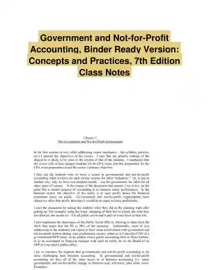 Government and Not-for-Profit Accounting, Binder Ready Version: Concepts and Practices, 7th Edition Class Notes
