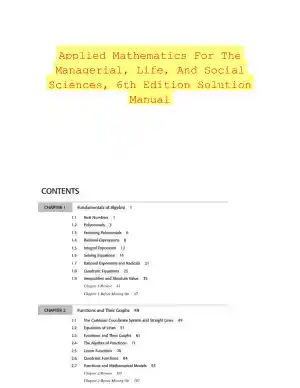 Applied Mathematics For The Managerial, Life, And Social Sciences, 6th Edition Solution Manual