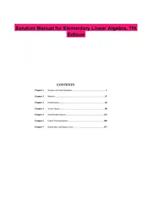 Solution Manual for Elementary Linear Algebra, 7th Edition