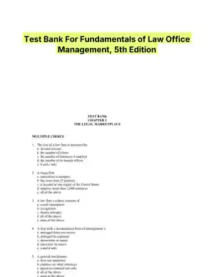 Test Bank For Fundamentals of Law Office Management, 5th Edition
