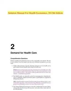 Solution Manual For Health Economics, 2013th Edition