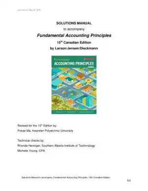 Solution Manual for Fundamental Accounting Principles, Fifteenth Canadian Edition 
