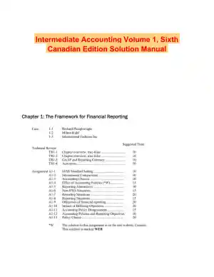 Intermediate Accounting Volume 1, Sixth Canadian Edition Solution Manual