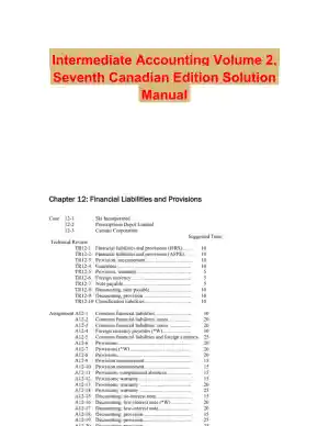 Intermediate Accounting Volume 2, Seventh Canadian Edition Solution Manual