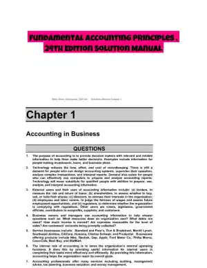 Fundamental Accounting Principles , 24th Edition Solution Manual