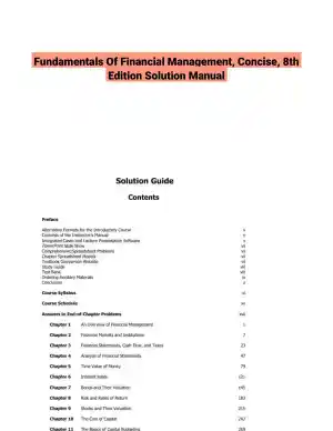 Fundamentals Of Financial Management, Concise, 8th Edition Solution Manual