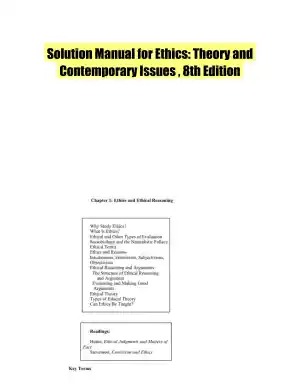 Solution Manual for Ethics: Theory and Contemporary Issues , 8th Edition
