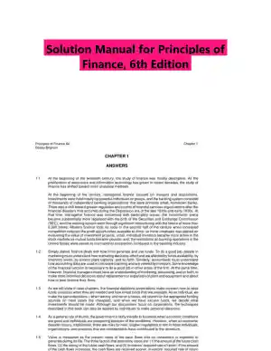 Solution Manual for Principles of Finance, 6th Edition