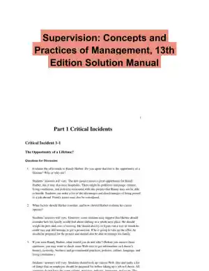 Supervision: Concepts and Practices of Management, 13th Edition Solution Manual