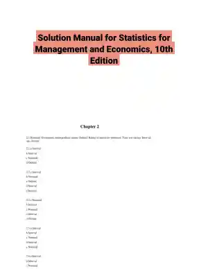Solution Manual for Statistics for Management and Economics, 10th Edition