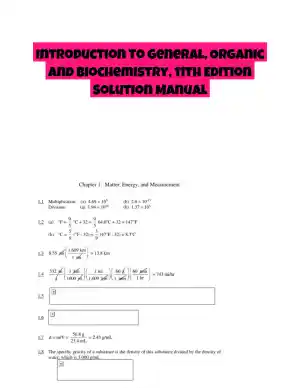 Introduction To General, Organic And Biochemistry, 11th Edition Solution Manual