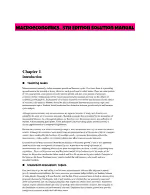 Macroeconomics , 5th Edition Solution Manual