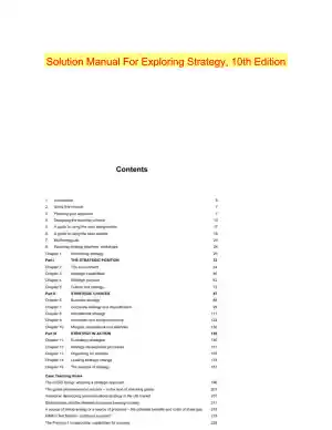 Solution Manual For Exploring Strategy, 10th Edition