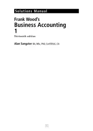 Solution Manual for Frank Wood's Business Accounting , 13th Edition