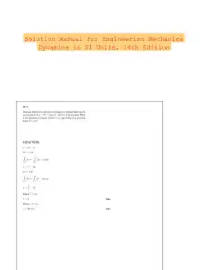 Solution Manual for Engineering Mechanics Dynamics in SI Units, 14th Edition