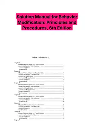 Solution Manual for Behavior Modification: Principles and Procedures, 6th Edition