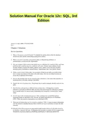 Solution Manual For Oracle 12c: SQL, 3rd Edition
