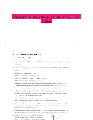 Solution Manual For Single Variable Calculus, 8th Edition