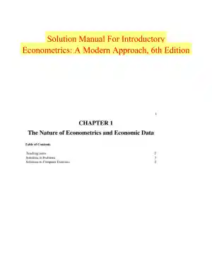 Solution Manual For Introductory Econometrics: A Modern Approach, 6th Edition