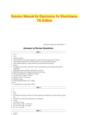 Solution Manual for Electronics for Electricians, 7th Edition