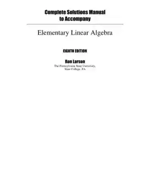 Elementary Linear Algebra, 8th Edition Solution Manual