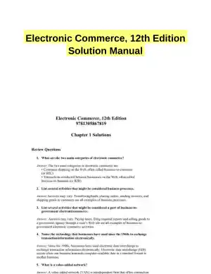 Electronic Commerce, 12th Edition Solution Manual
