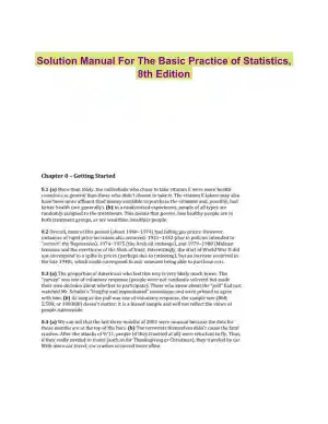 Solution Manual For The Basic Practice of Statistics, 8th Edition