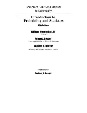 Solution Manual for Introduction to Probability and Statistics, 15th Edition