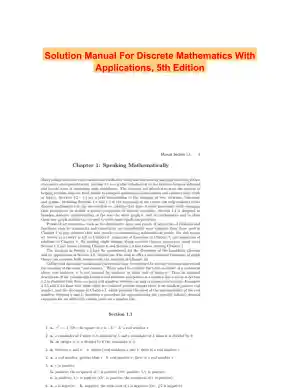 Solution Manual For Discrete Mathematics With Applications, 5th Edition