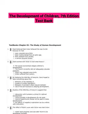 The Development of Children, 7th Edition Test Bank