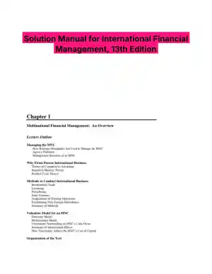 Solution Manual for International Financial Management, 13th Edition