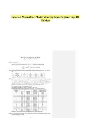Solution Manual for Photovoltaic Systems Engineering, 4th Edition